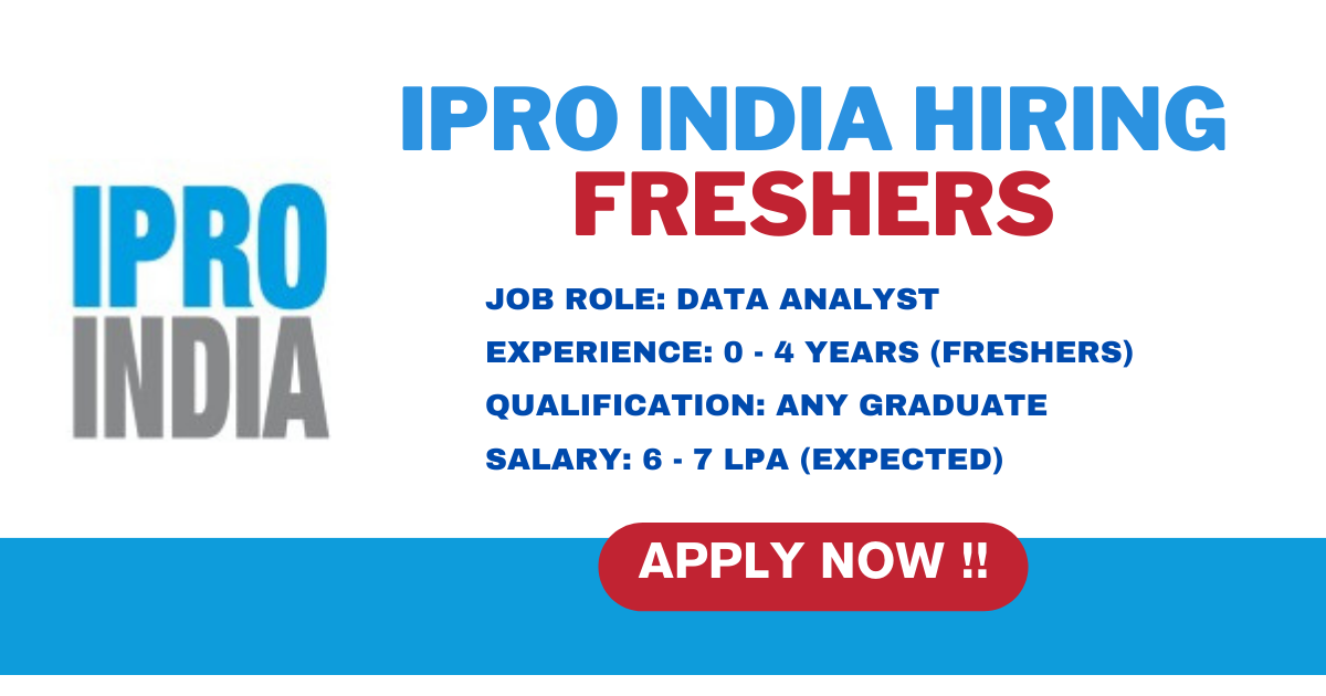 Data Analyst Jobs for Freshers 2024 - Ipro India Hiring Data Analyst ...